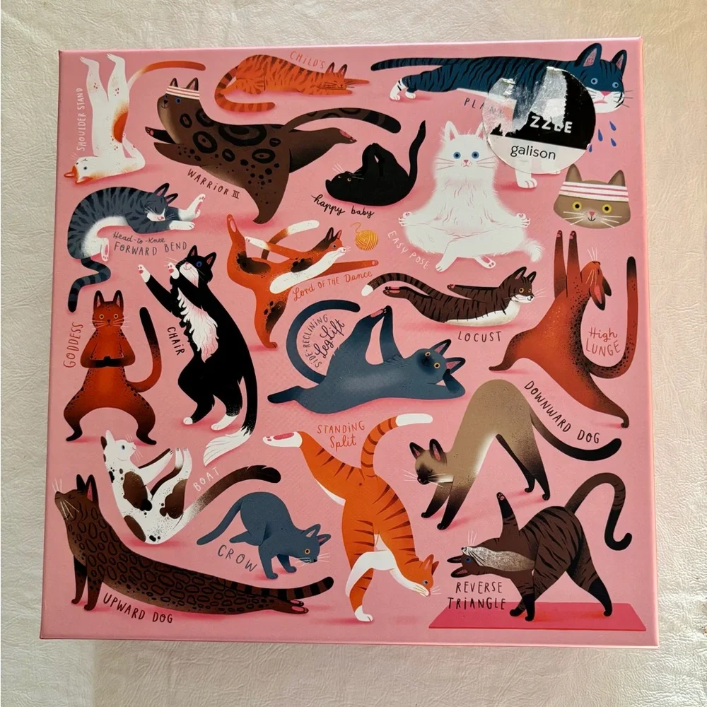 Galison Yoga for Cats 500 Piece Puzzle - Picture 1 of 3
